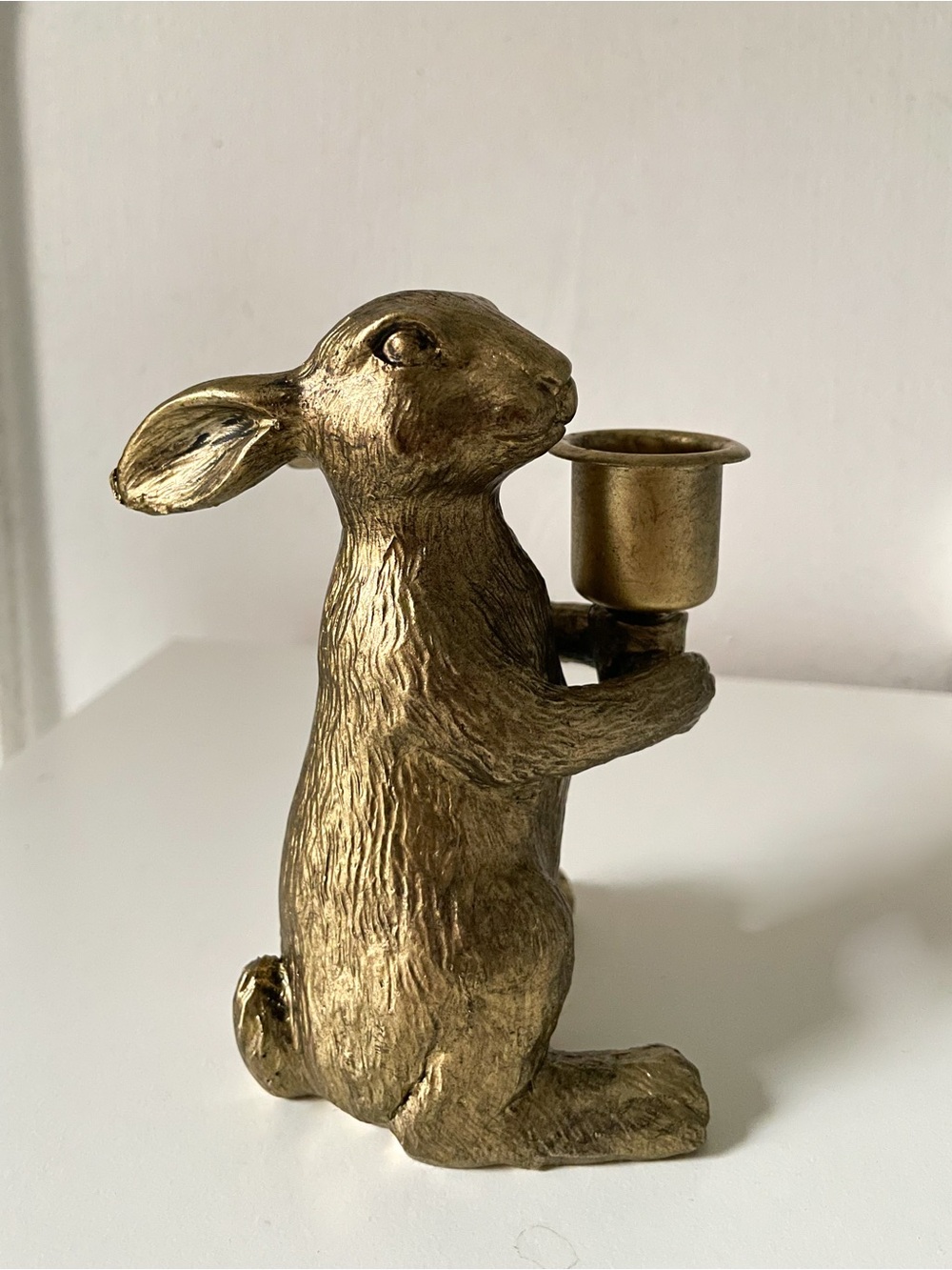Whimsical Gold Bunny Taper Candle Holder Brass Rabbit ✨ - Picture 7 of 8
